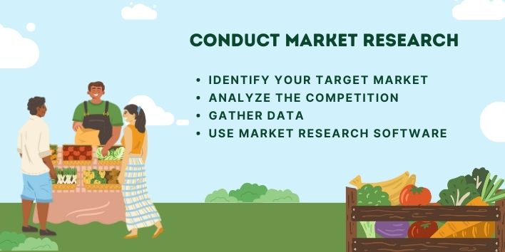 Conduct market research for organic food business